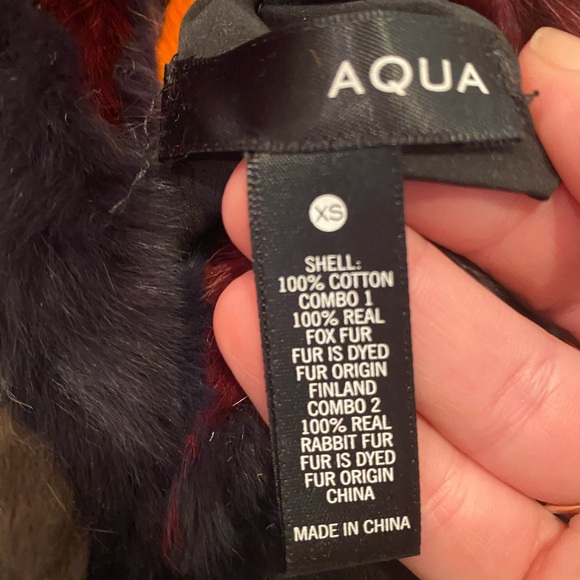 AQUA reversible fur parka Beautiful!!! XS - Picture 6 of 7